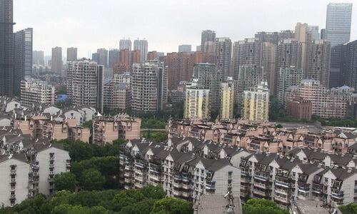 Lege huizen in Centraal China